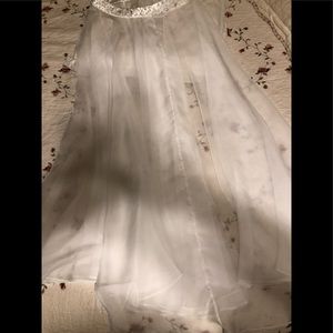 Sheer Overlay skirt w/ Pearl and Rhinestone band
